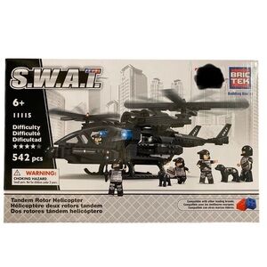 BricTek Building Blocks - SWAT Tandem Rotor Helicopter | Ages 6+ | 542 Pieces